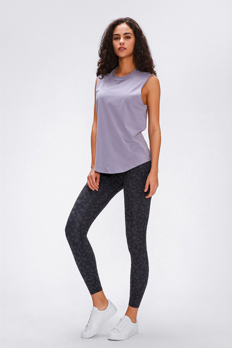 Millennia Wide Seamless Band Waist Sports Leggings - cas7m