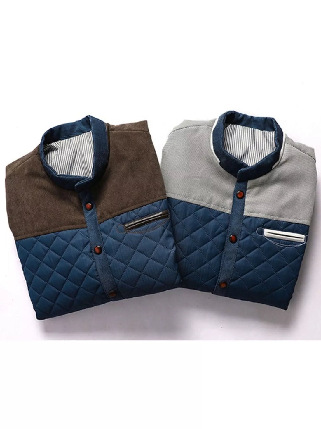 Men's Full Size Quilted Snap Down Jacket Plus Size - cas7m