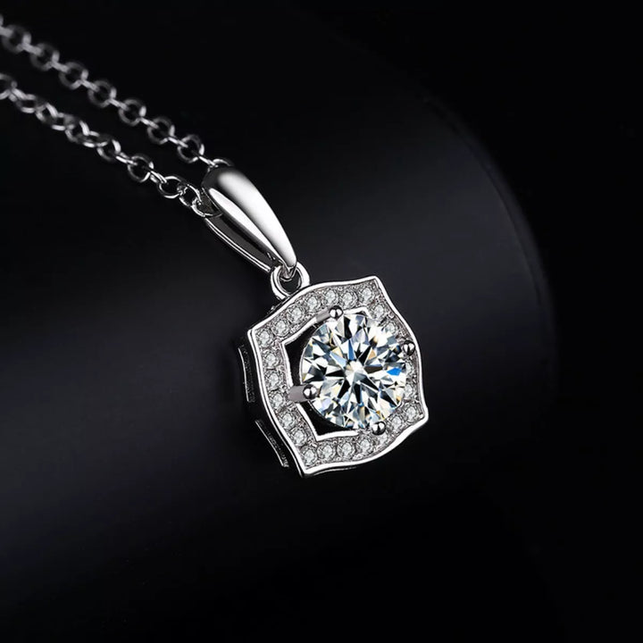 1 Carat Moissanite 925 Sterling Silver Necklace - cas7m