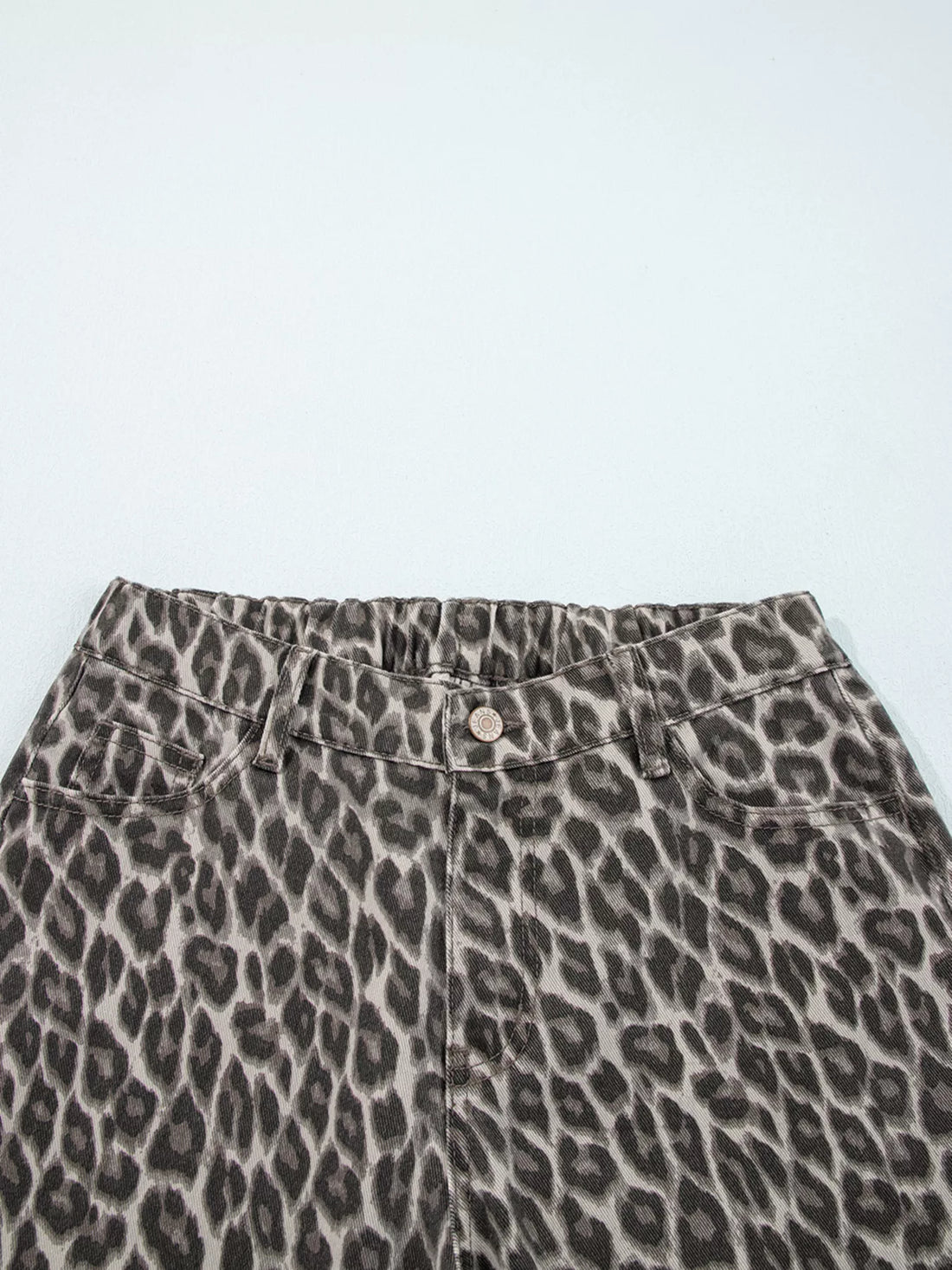 Leopard Straight Loose Leg Jeans - cas7m