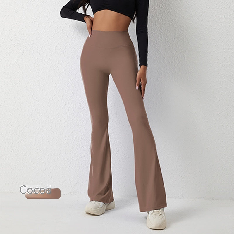 High Waisted Hip Lifting Tight Pants And Wide Leg Fitness Pants - cas7m