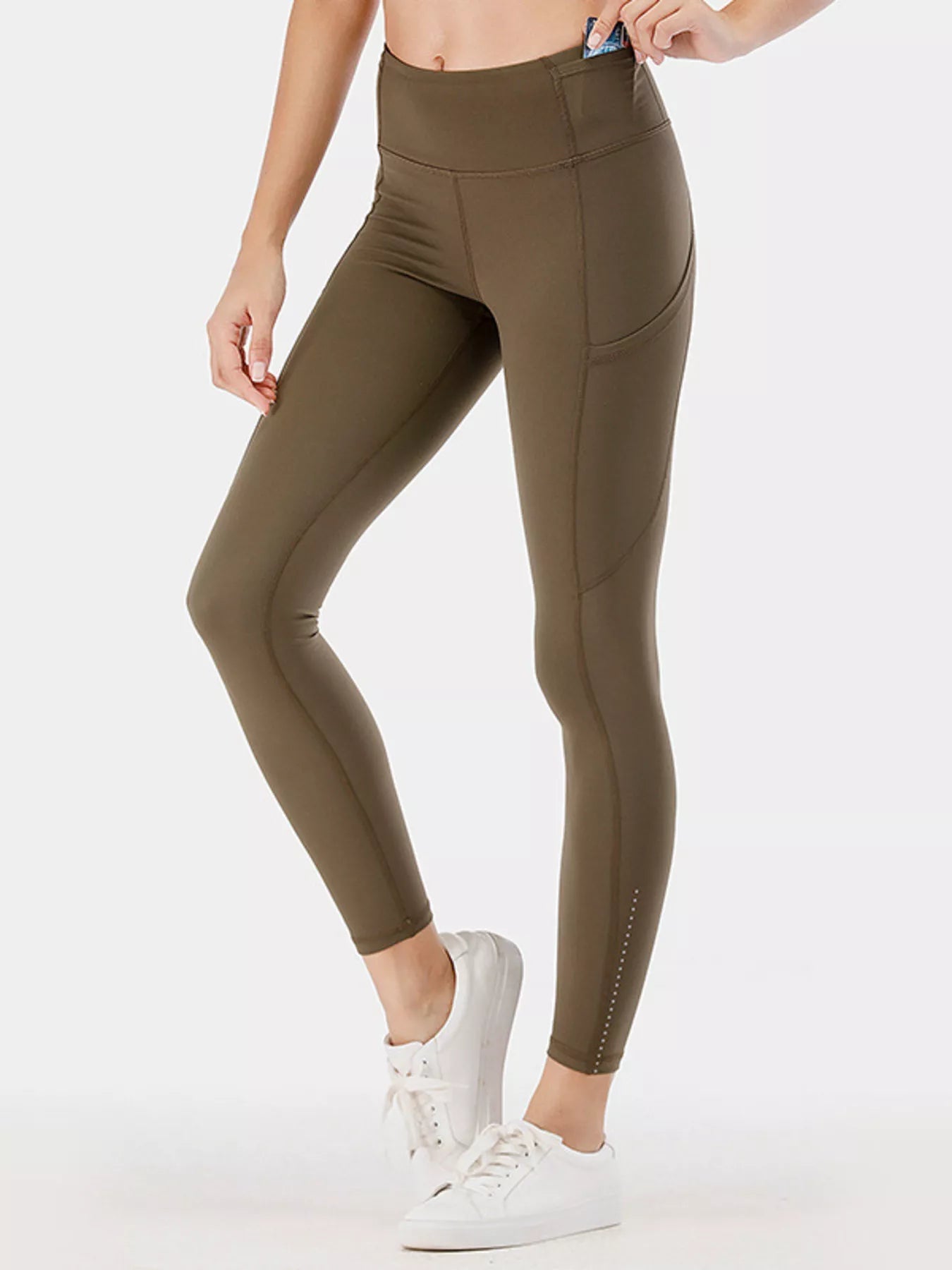Full Size High-Waisted Active Leggings with Pockets Plus Size - cas7m