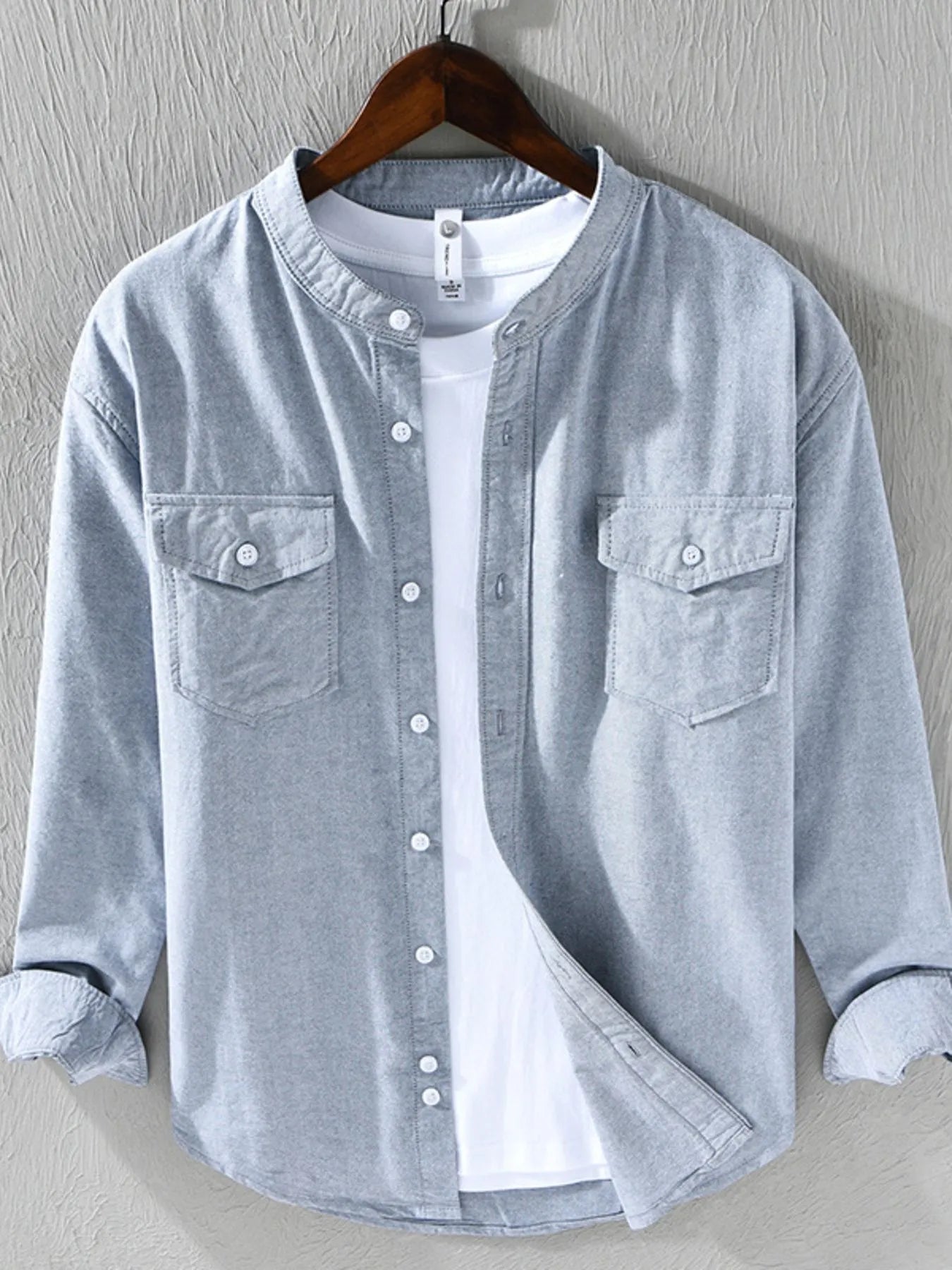 Men's Button Up Long Sleeve Shirt - cas7m