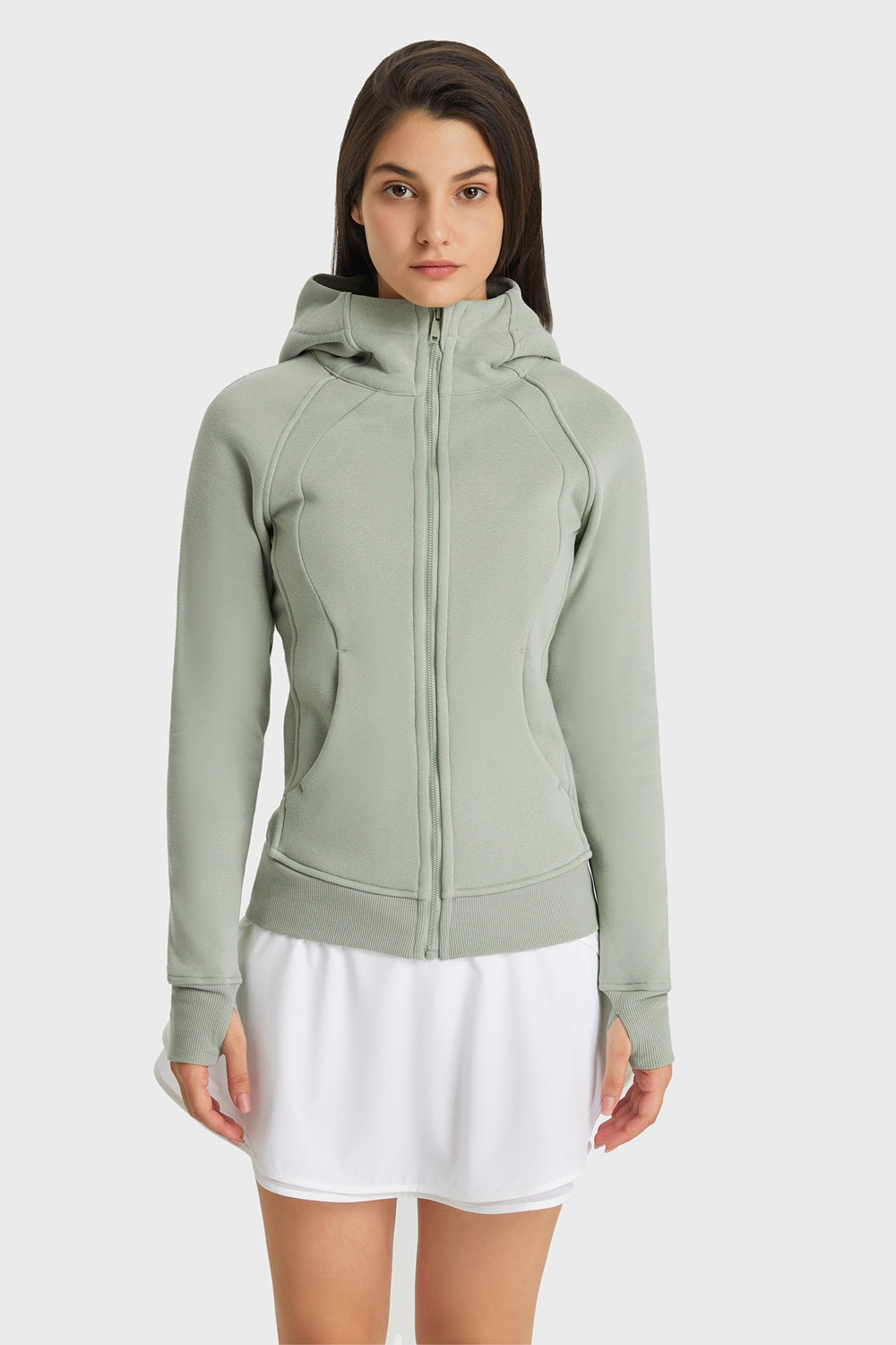 Millennia Zip Up Seam Detail Hooded Sports Jacket - cas7m
