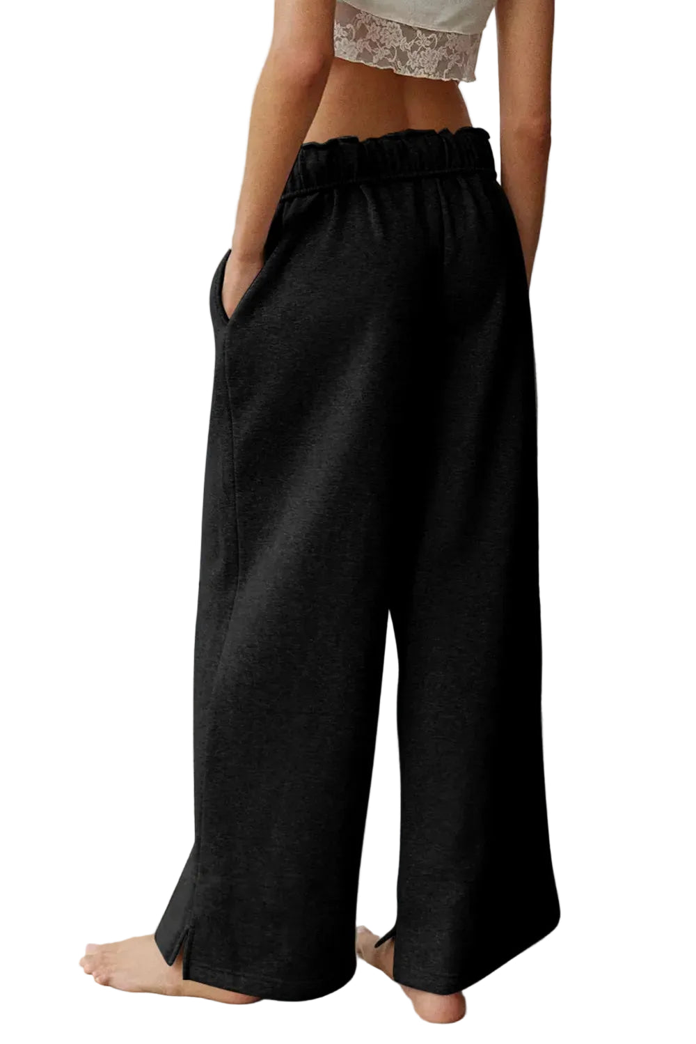 Drawstring Wide Leg Active Pants - cas7m