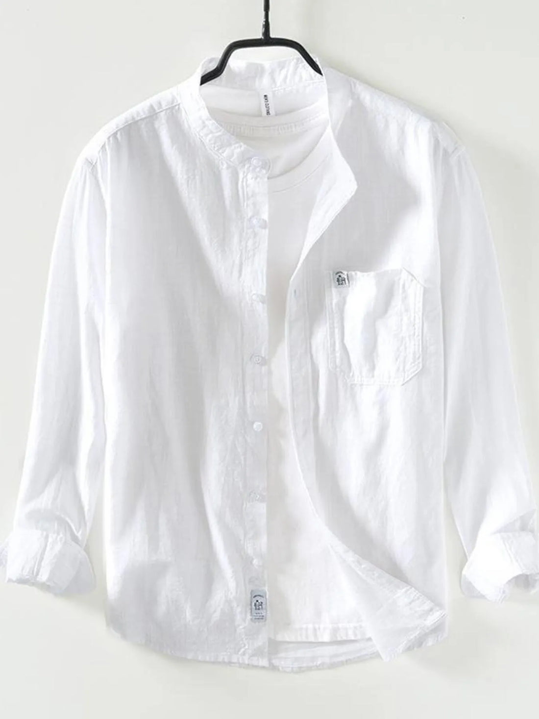 Men's Plus Size Button Up Long Sleeve Shirt - cas7m