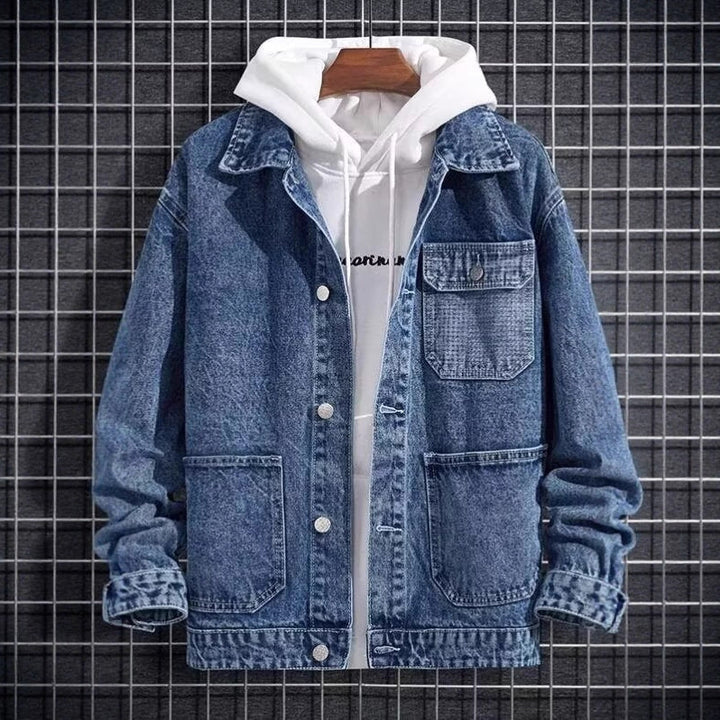 Spring New Arrival Mens Workwear Hooded Denim Jacket Coats - cas7m