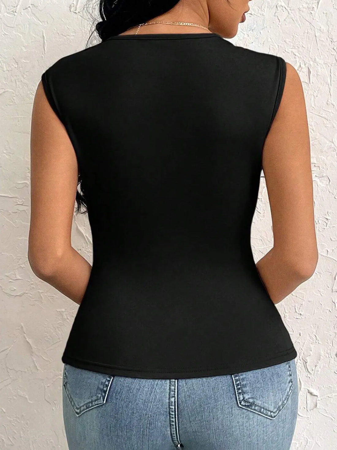 Slit Asymmetrical Tank Top - cas7m