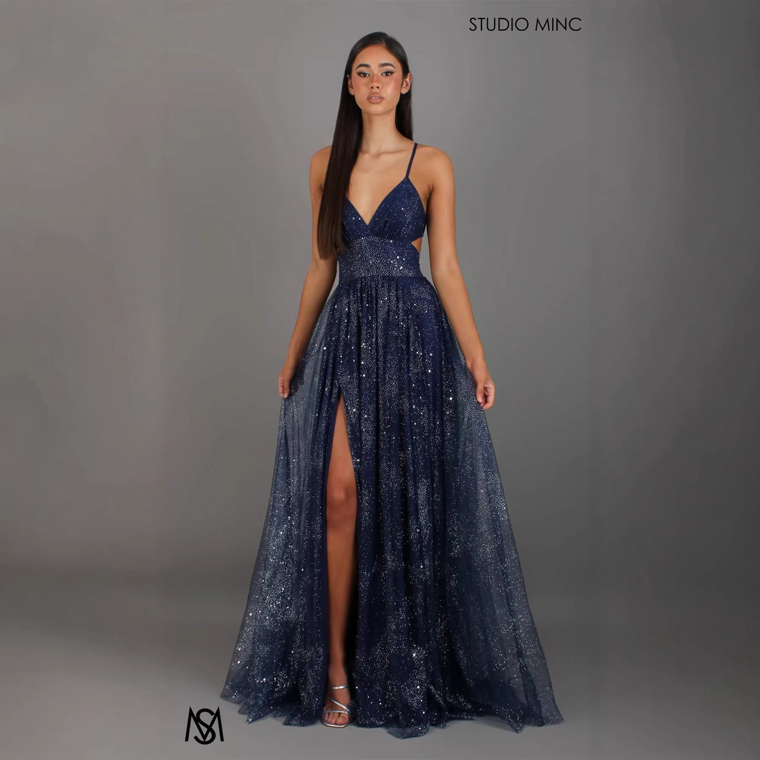 Elegant Womens V-neck Sleeveless Strapless Dress With A Flared Hem High Waist Split Women Long Dresses Party Dress - cas7m