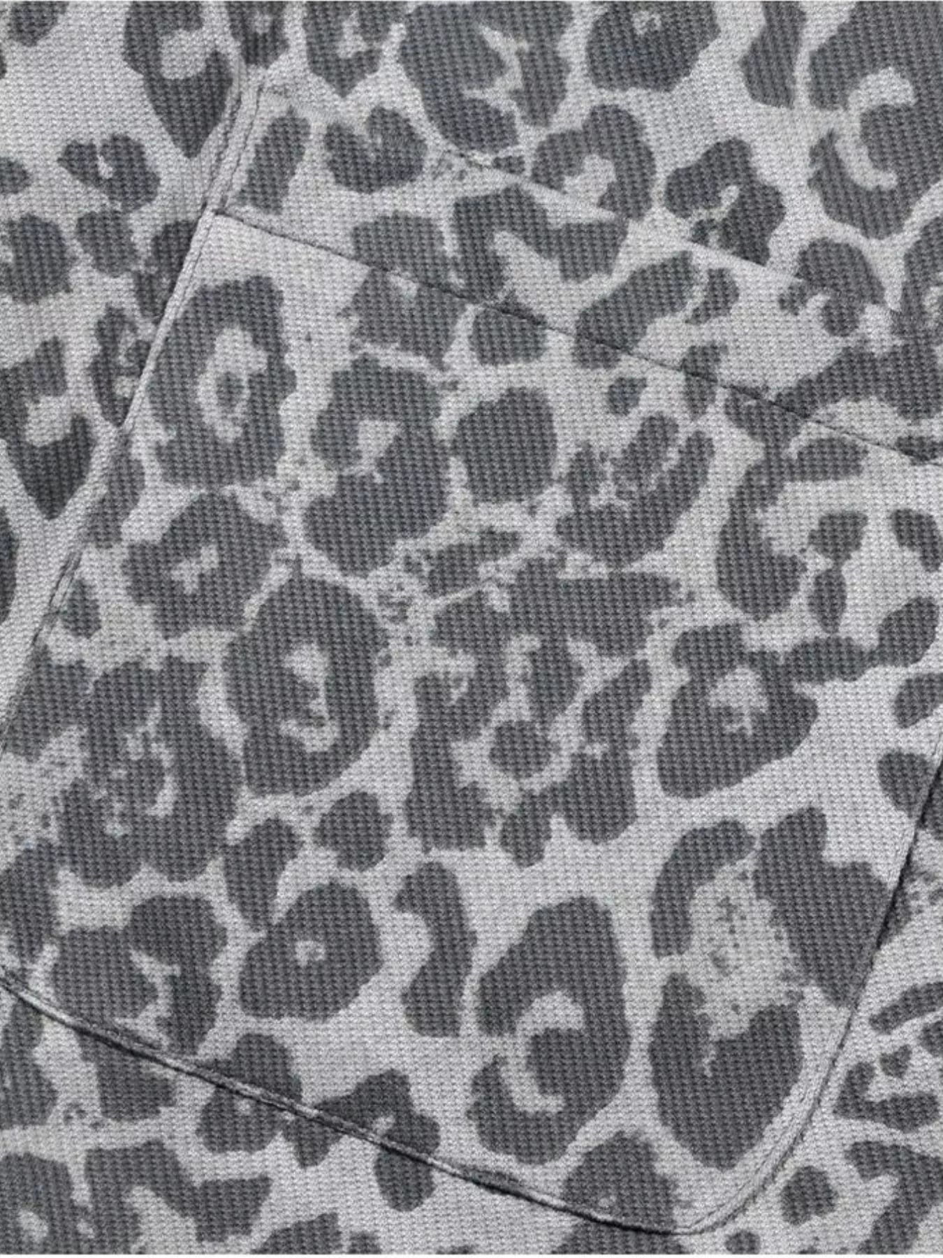 Men's Leopard Button Up Long Sleeve Shirt - cas7m