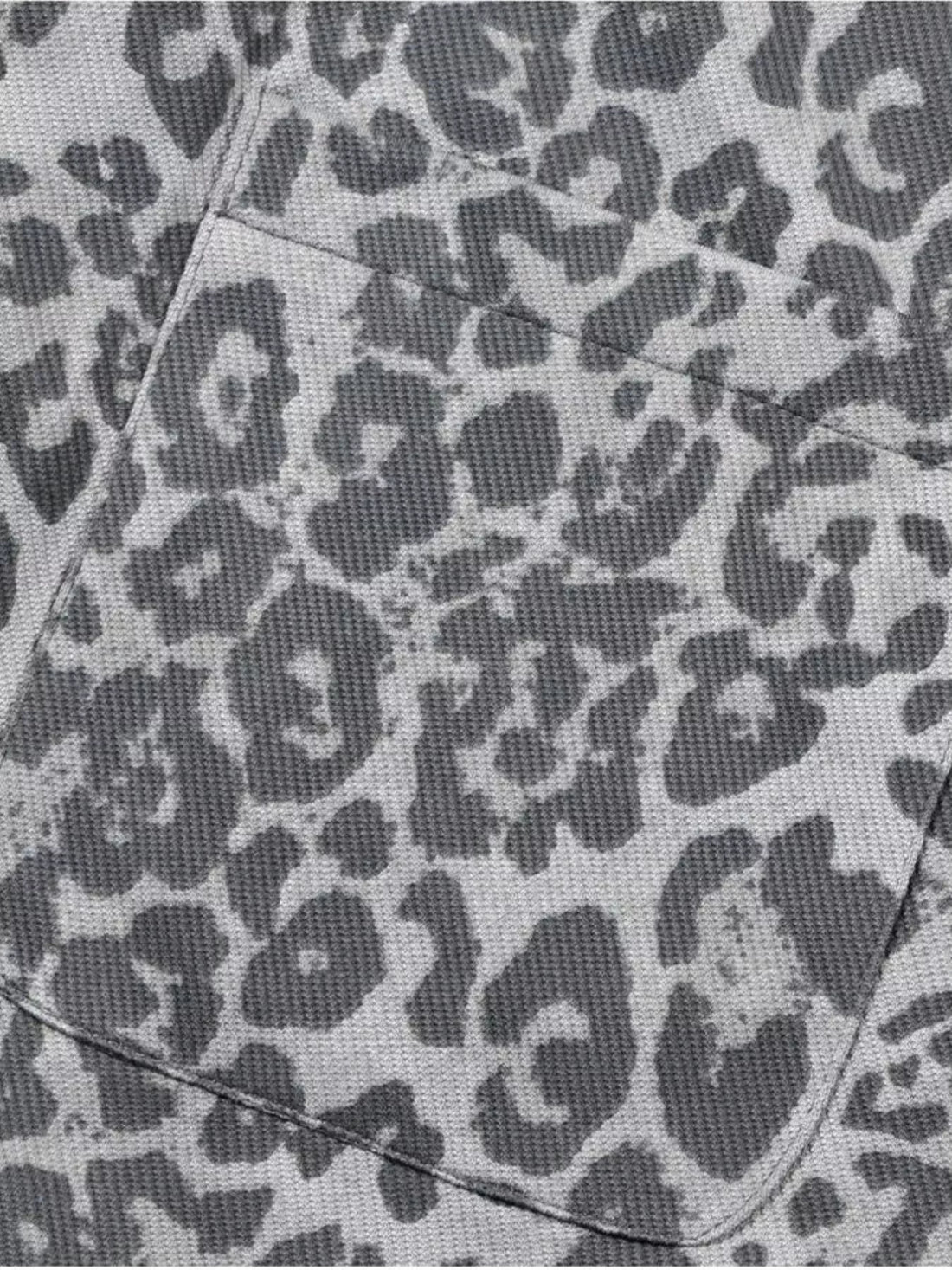Men's Leopard Button Up Long Sleeve Shirt - cas7m
