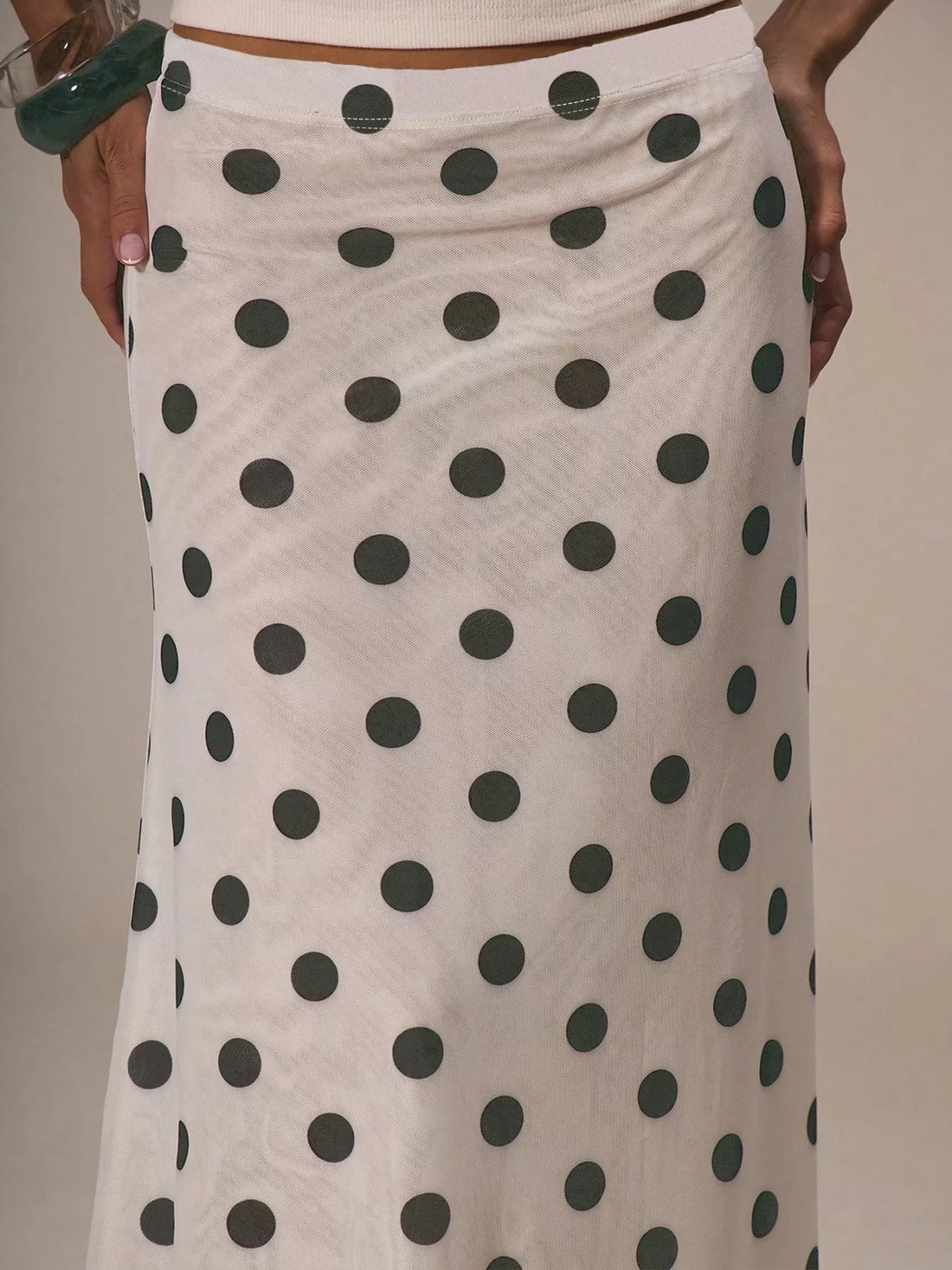 Polka Dot Midi Skirt - cas7m