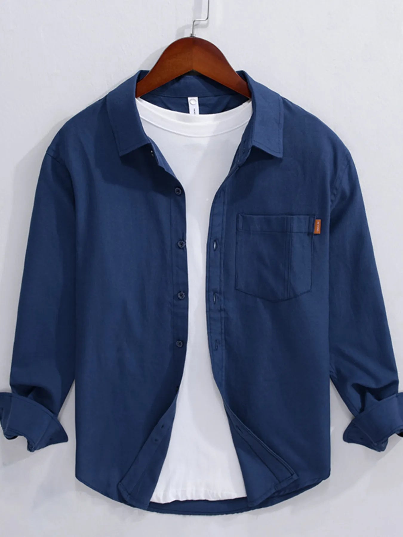 Men's Button Up Long Sleeve Shirt - cas7m