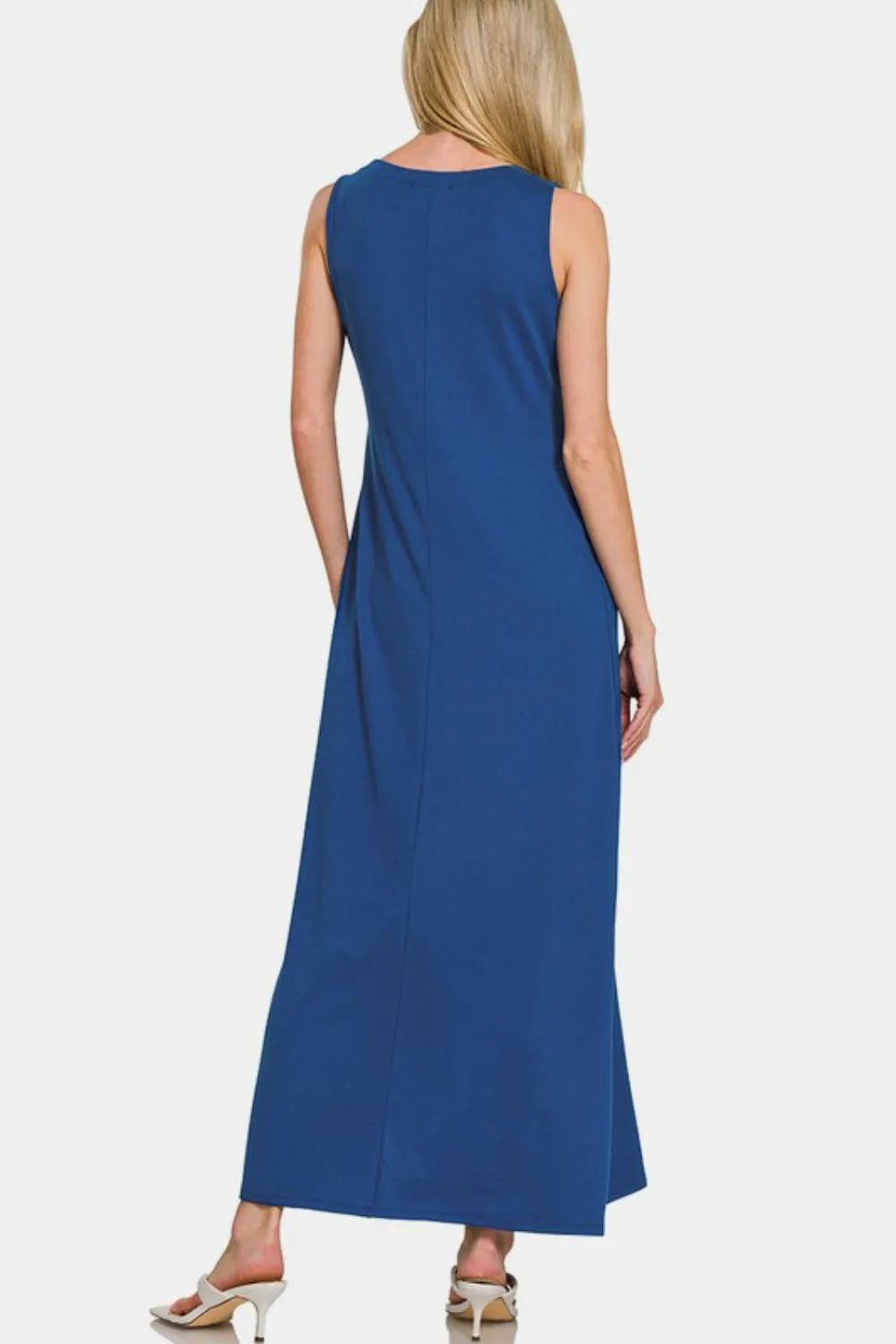 Zenana Scoop Neck Wide Strap Tank Dress - cas7m