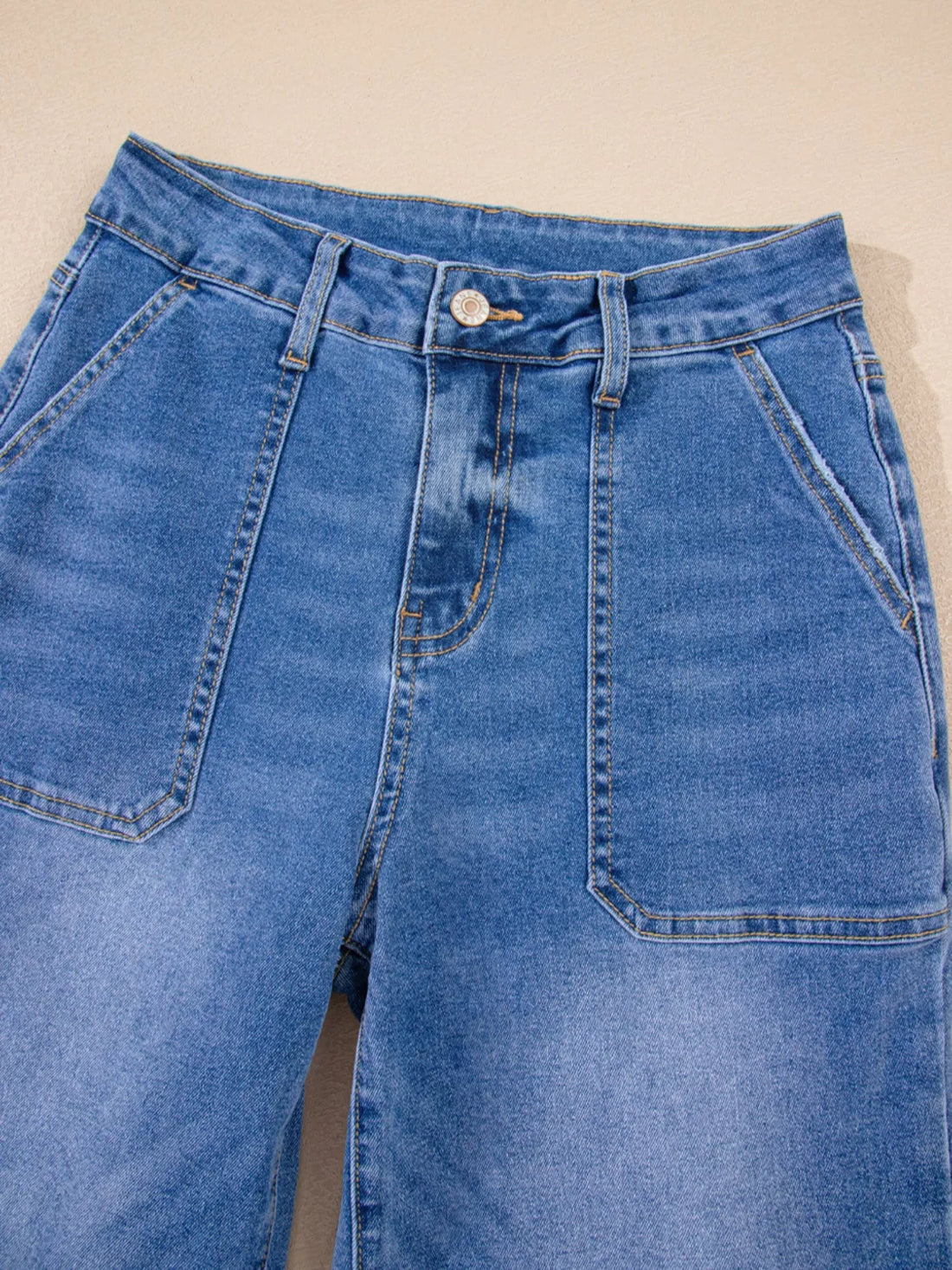 High-Waisted Wide Leg Flare Jeans - cas7m