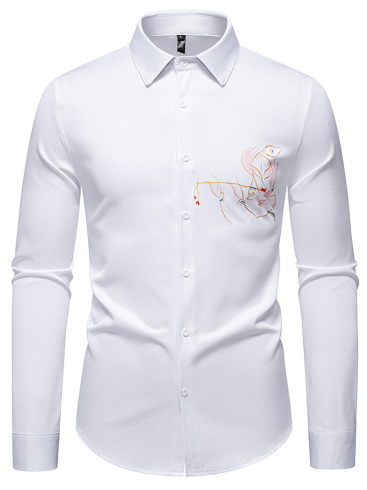 Men's Button Up Long Sleeve Shirt - cas7m
