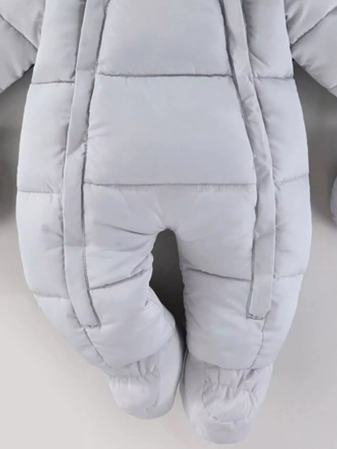 Children's Warm Padded One-Piece Snowsuit with Fur Hood - cas7m