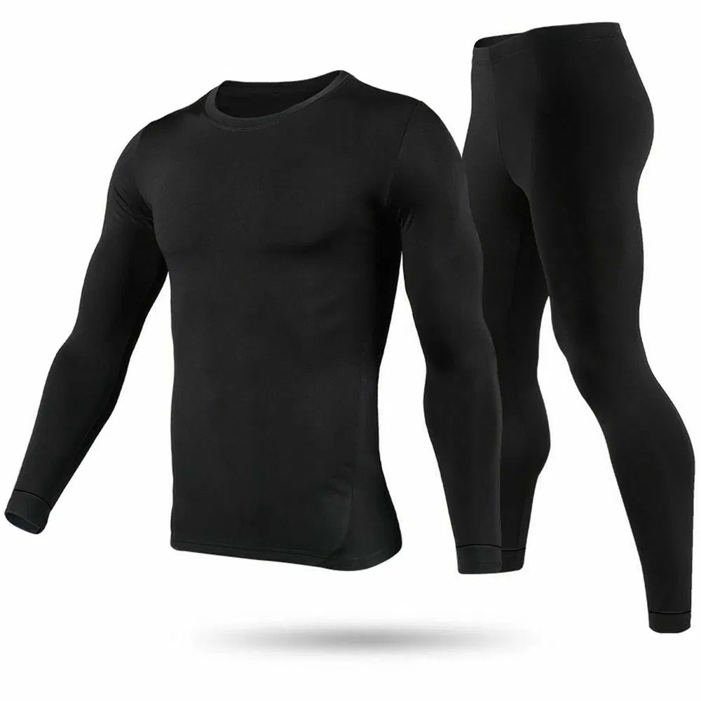 Men Thermal Underwear Set Long Johns Pants Long Sleeve Soft Underwear Kit Top Bottom Winter Sports Suits - cas7m