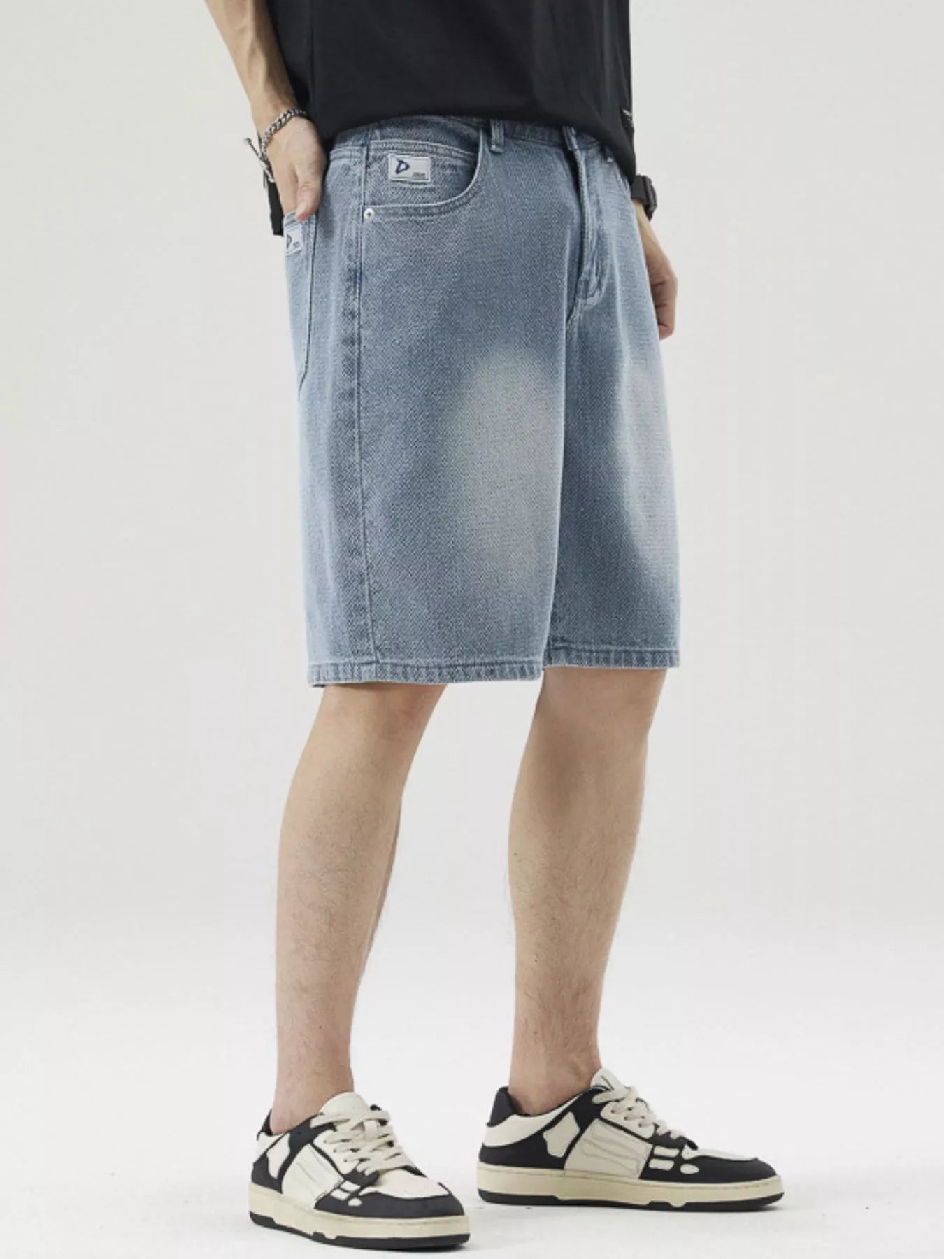 Men's Wide Leg Denim Shorts - cas7m