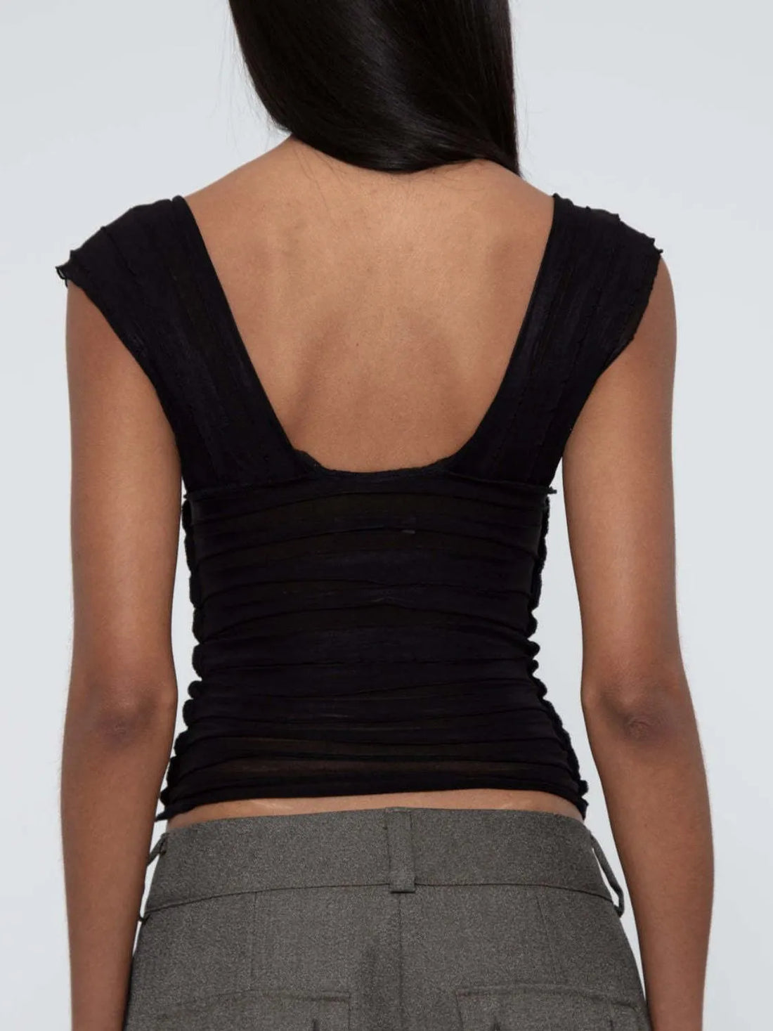 Ruched Solid Tank - cas7m