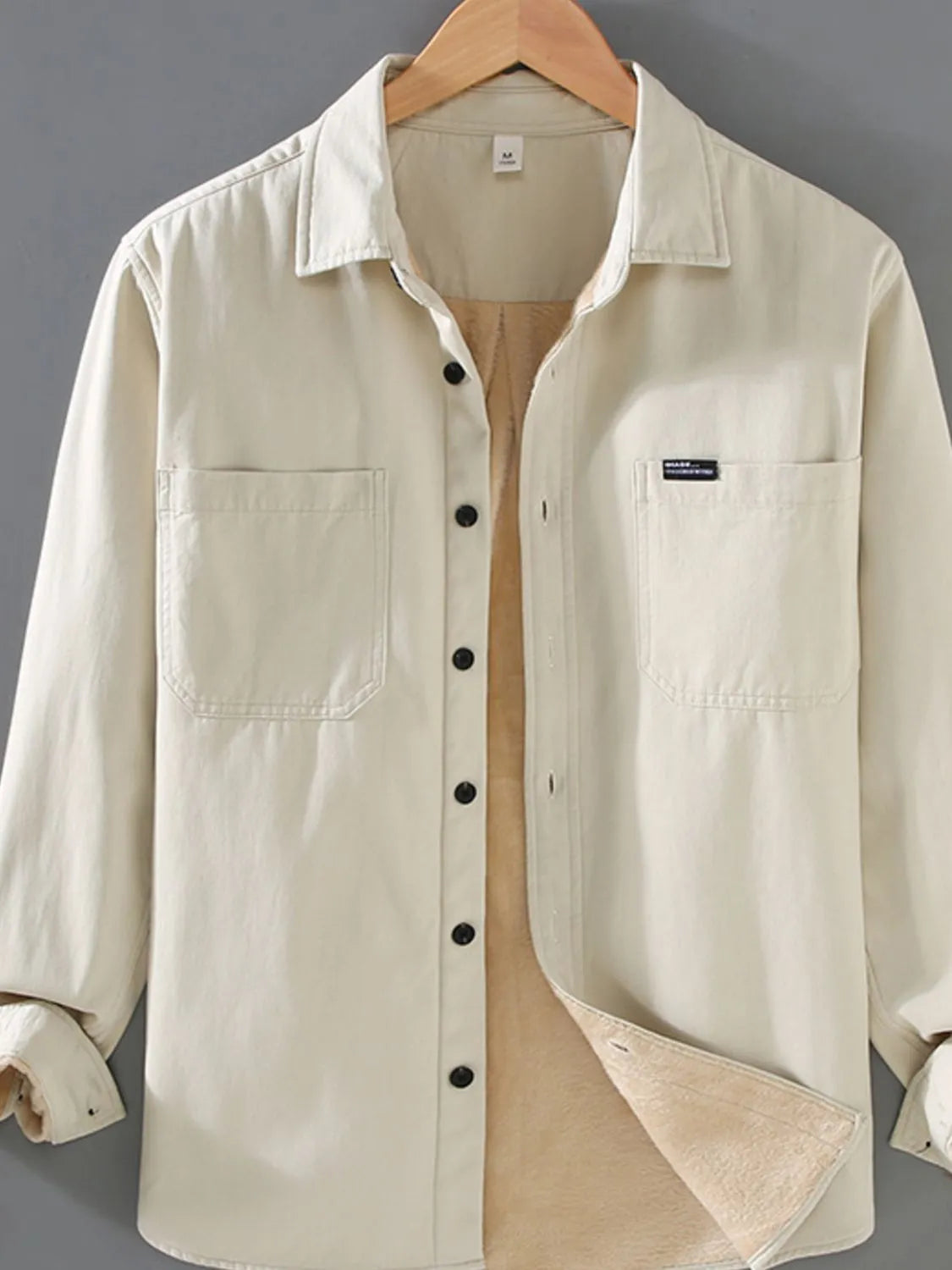 Men's Plus Size Button Up Long Sleeve Shirt - cas7m