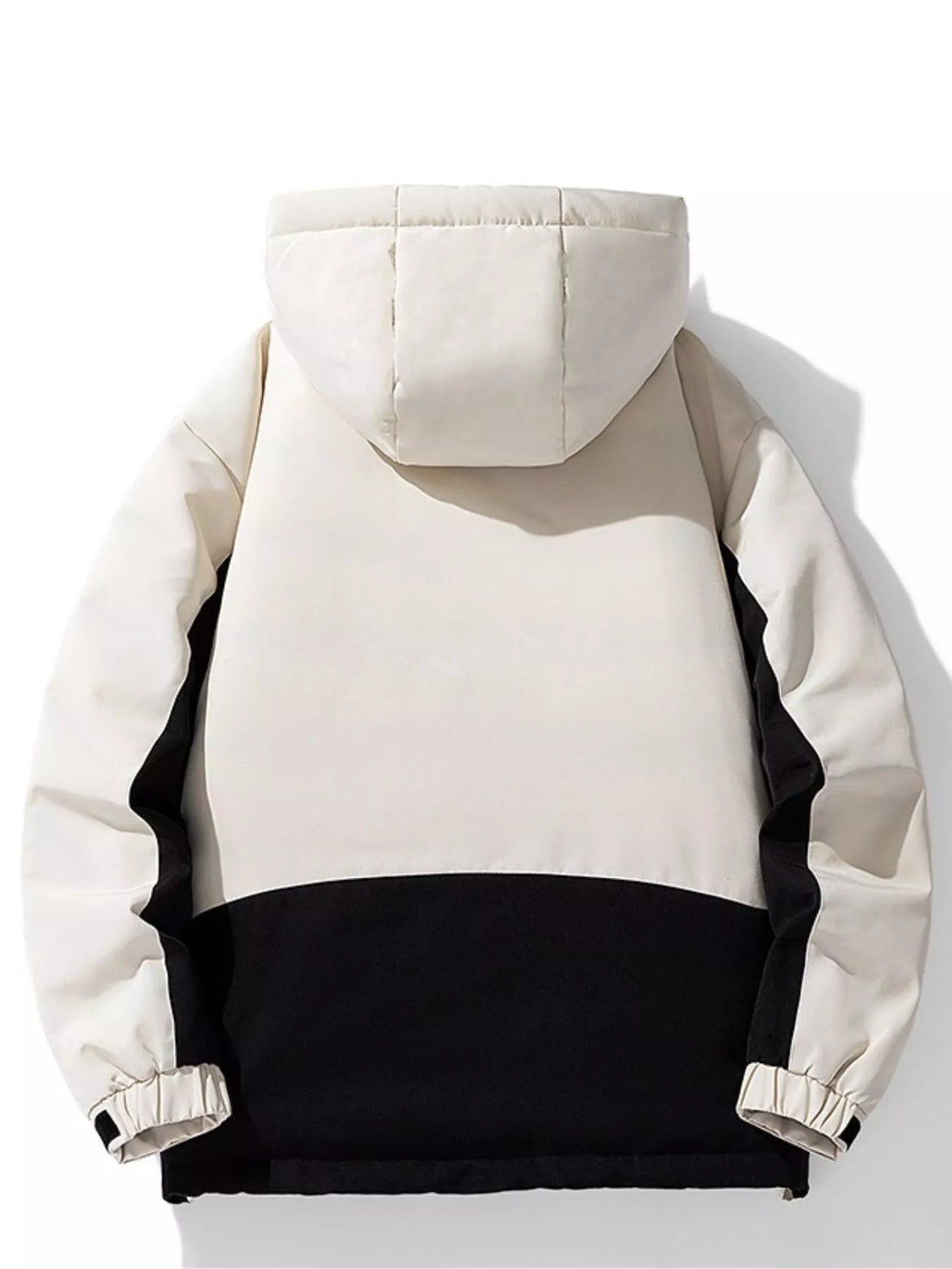 Men's Plus Size Hooded Color Block Padded Winter Coat - cas7m
