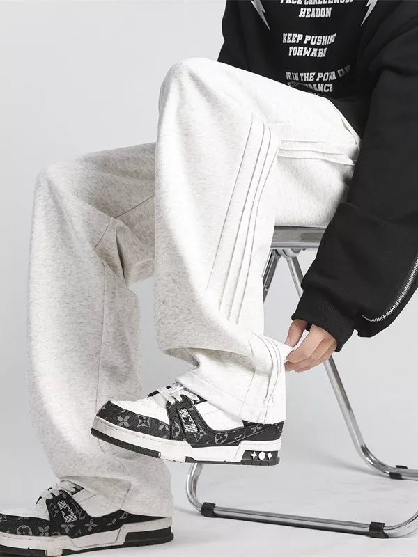 Men's Full Size Casual Loose-Fit Sweatpants with Side Stripes Plus Size - cas7m
