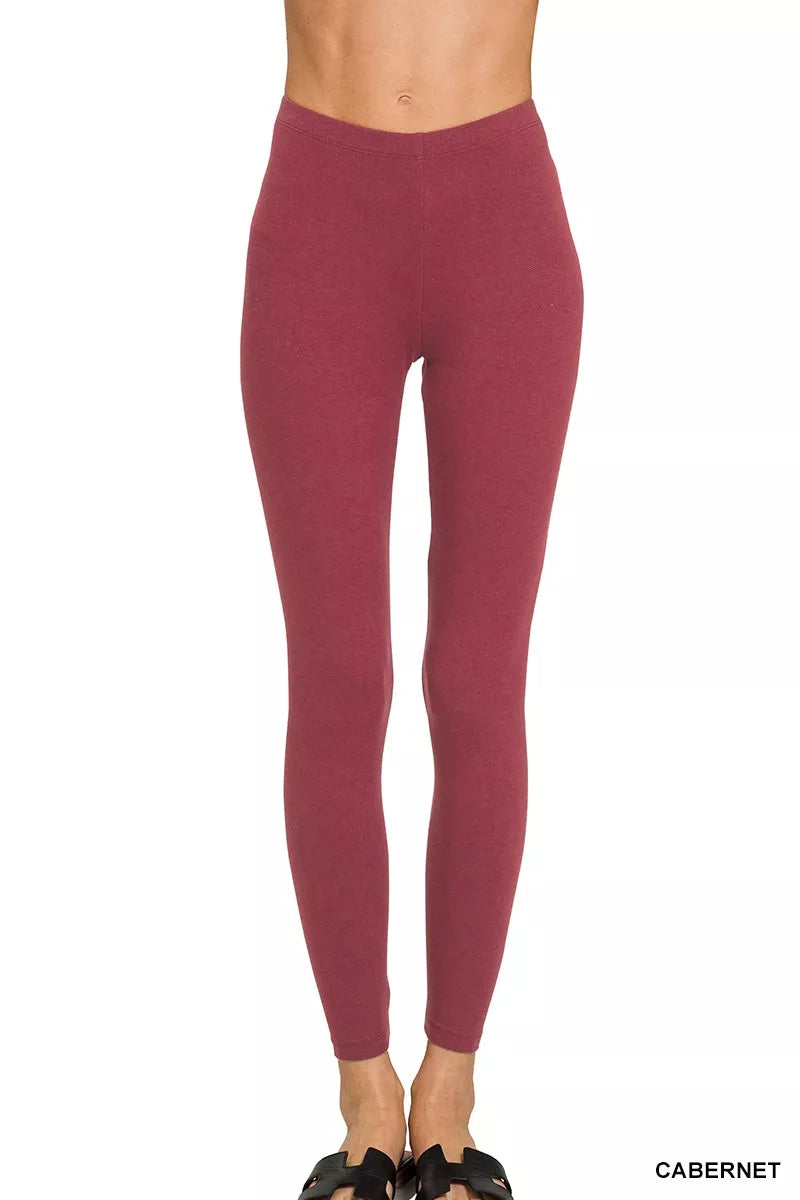 Zenana Premium Cotton Full Length Leggings - cas7m