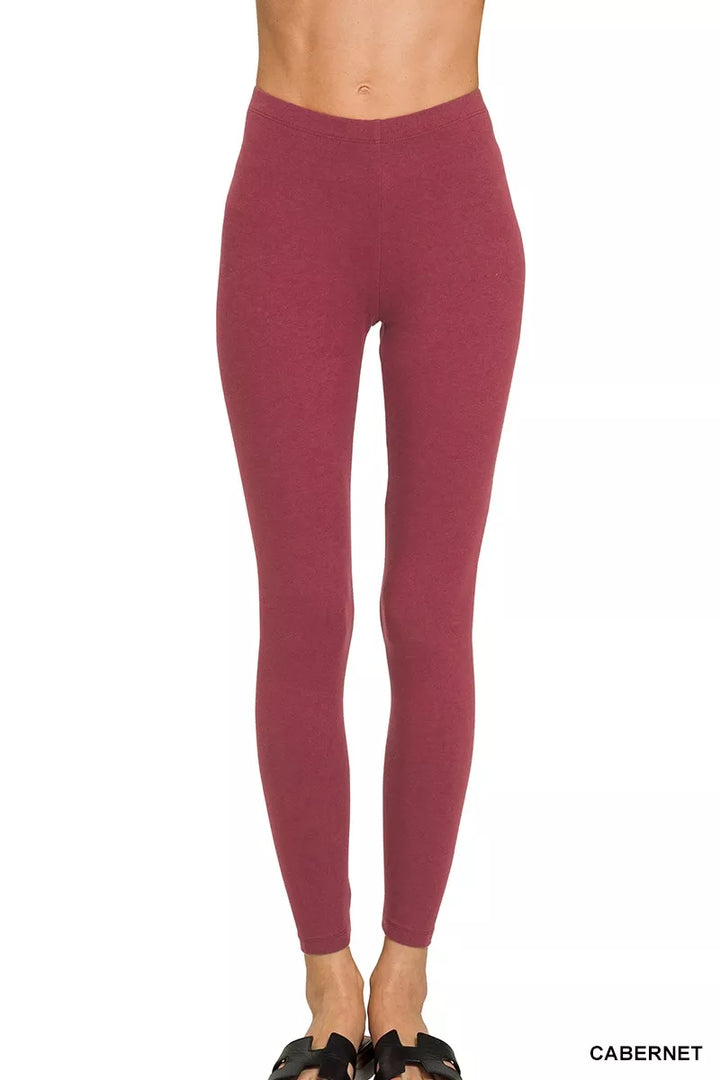 Zenana Premium Cotton Full Length Leggings - cas7m