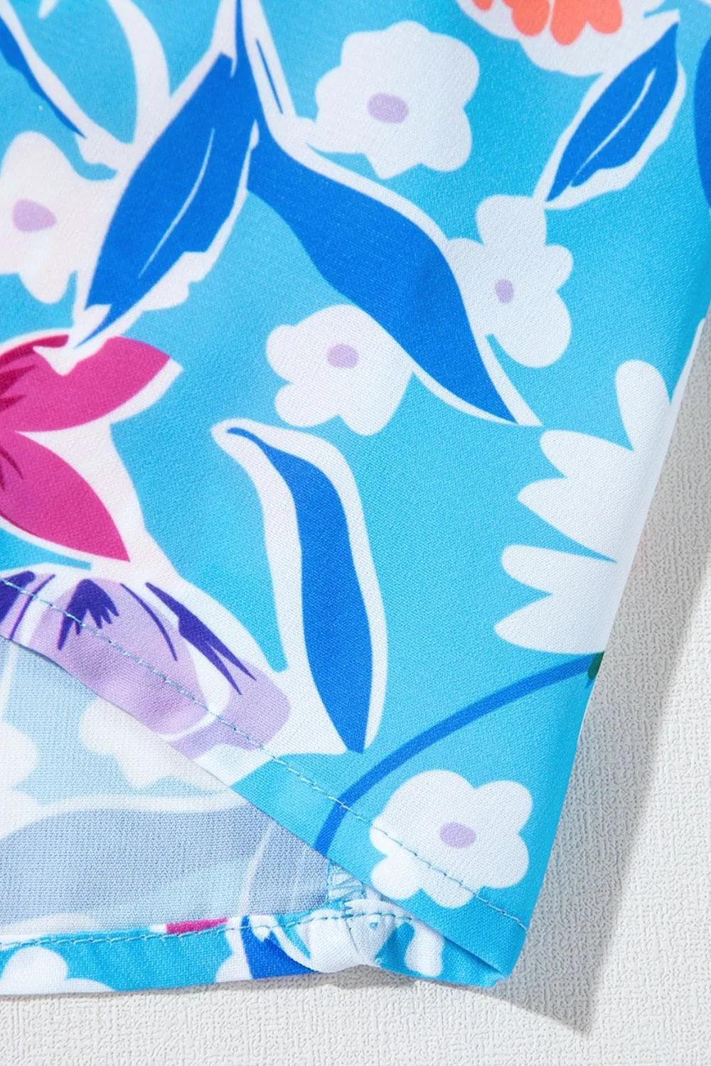 Floral Printed High Waist Split Skirt - cas7m