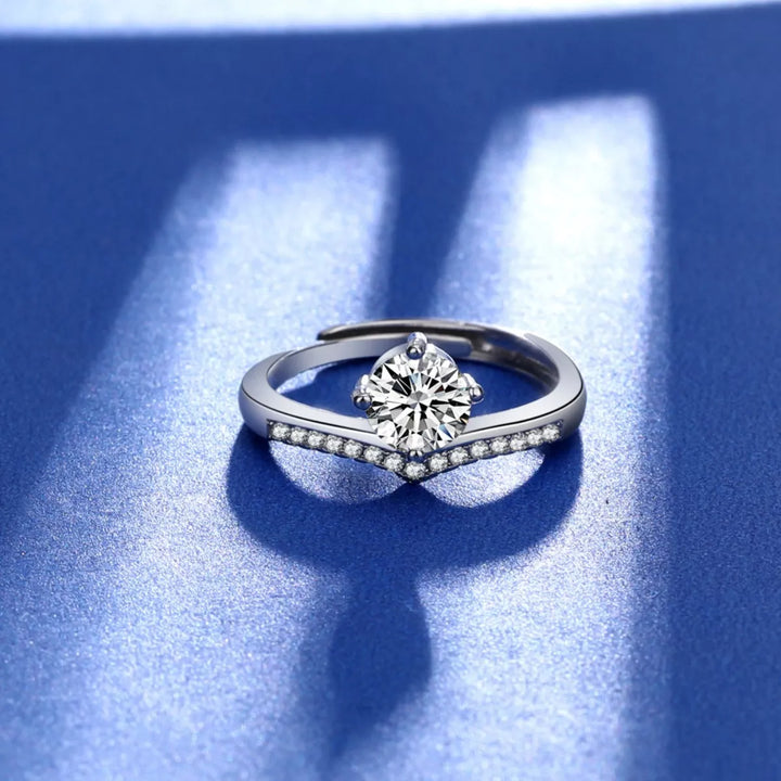 1 Carat Moissanite 925 Sterling Silver Ring - cas7m