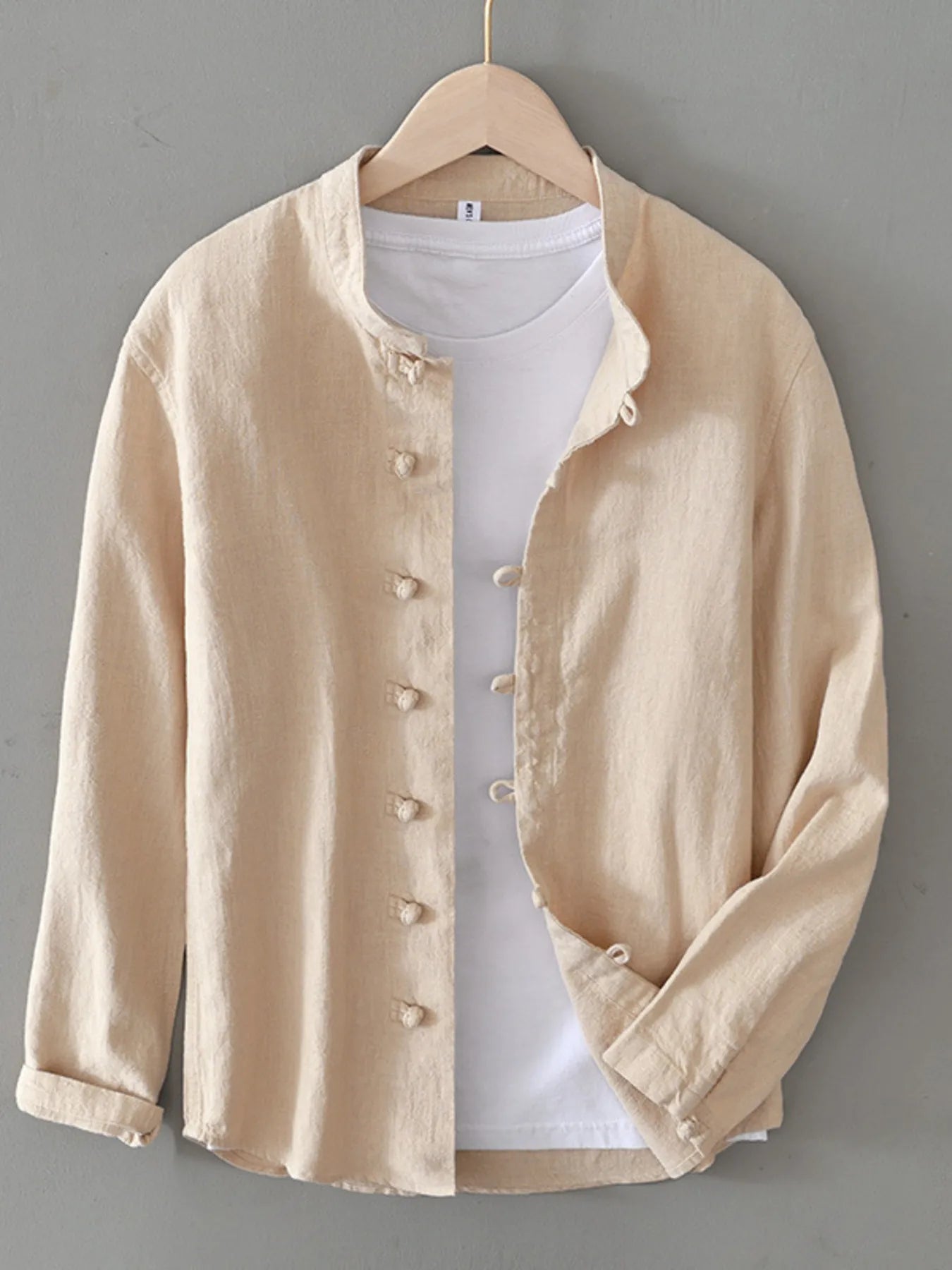 Men's Plus Size Button Up Long Sleeve Shirt - cas7m