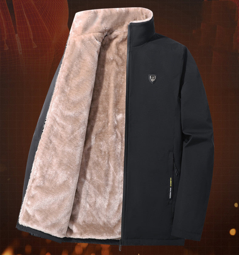 Thick Lamb Velvet Jacket Men's Warm Plus Size Quilted - cas7m