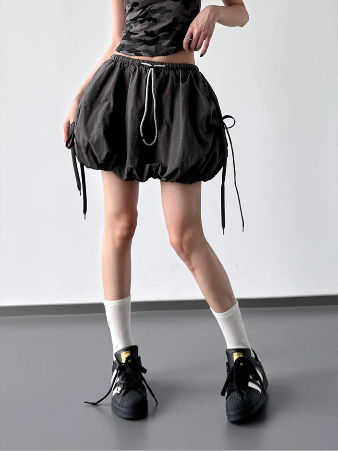 Bubble Drawstring Casual Shorts - cas7m