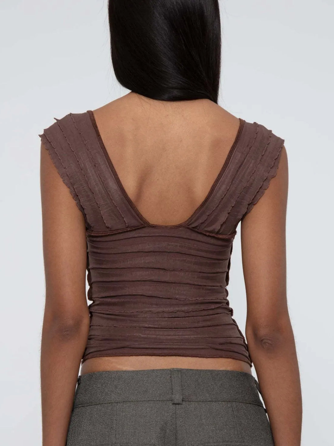 Ruched Solid Tank - cas7m