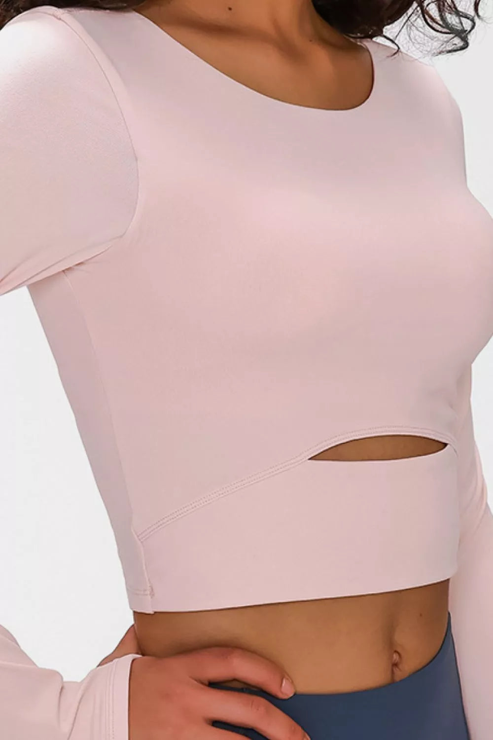 Millennia Long Sleeve Cropped Top With Sports Strap - cas7m
