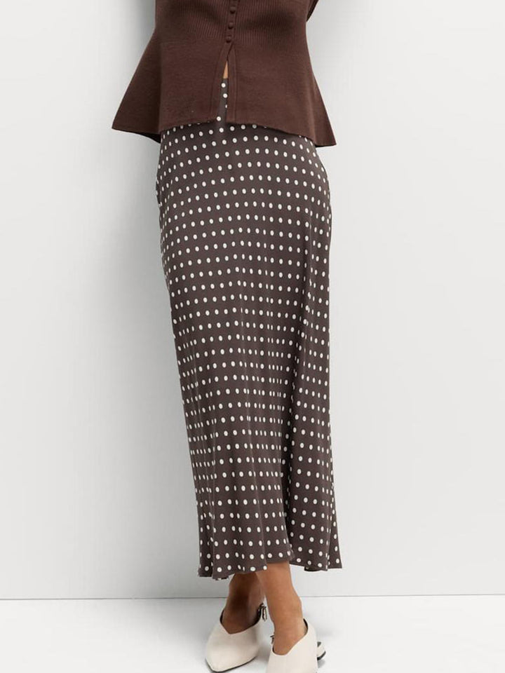 Polka Dot Midi Skirt - cas7m