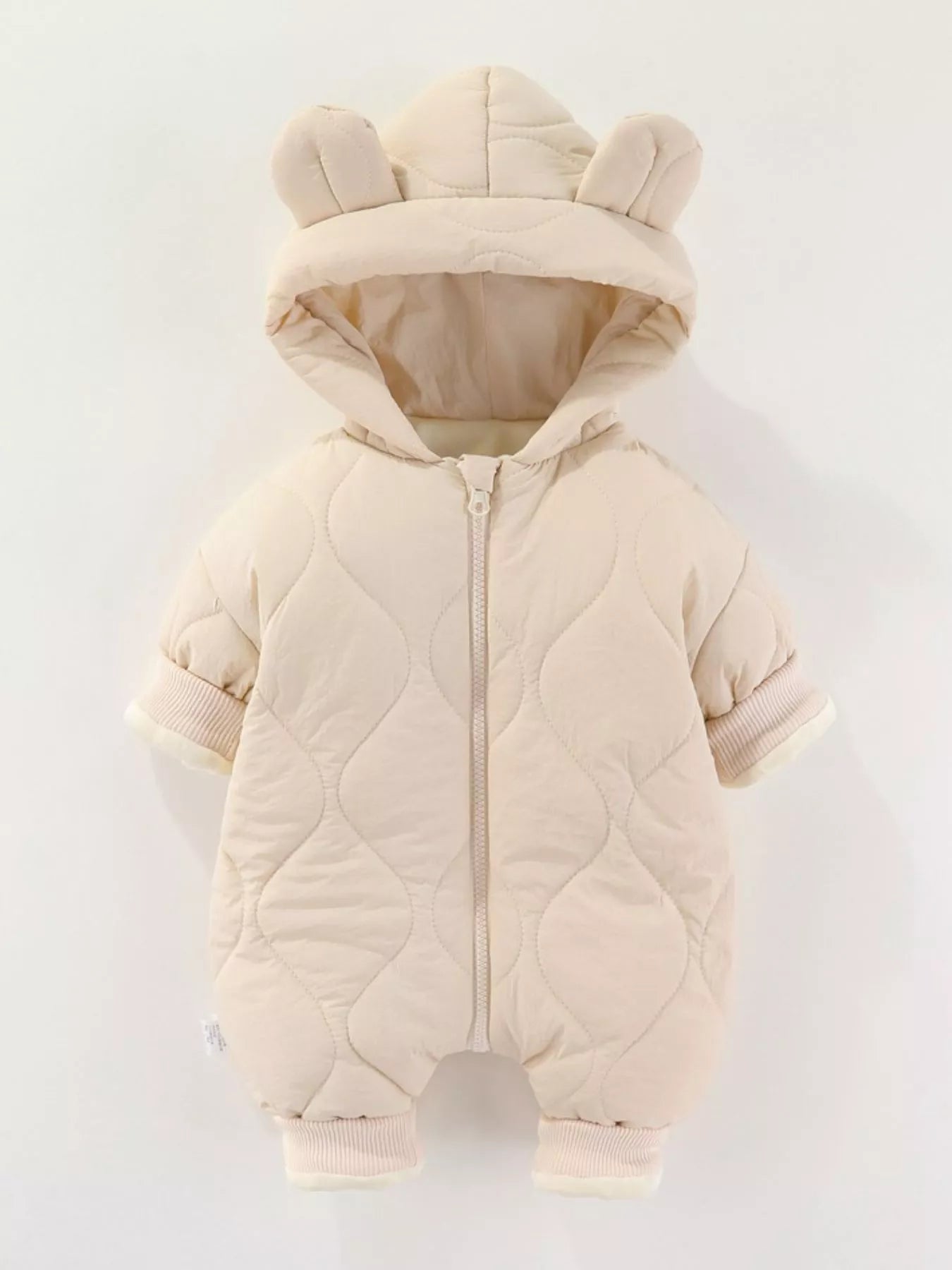 Children's Zip Front Hooded Padded One-Piece - cas7m