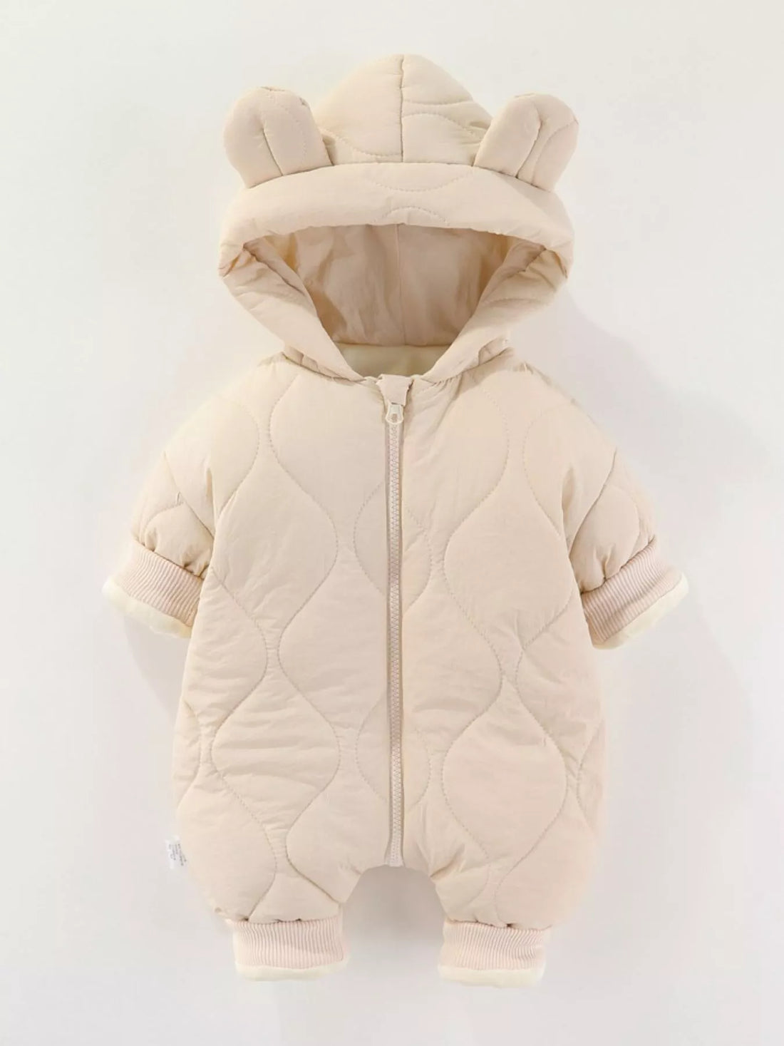 Children's Zip Front Hooded Padded One-Piece - cas7m