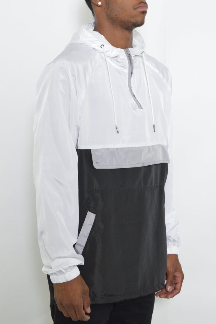 Chic Color Block Anorak for Large Sizes - cas7m