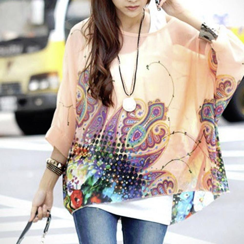 Womens Paisley Print Chiffon Top - cas7m