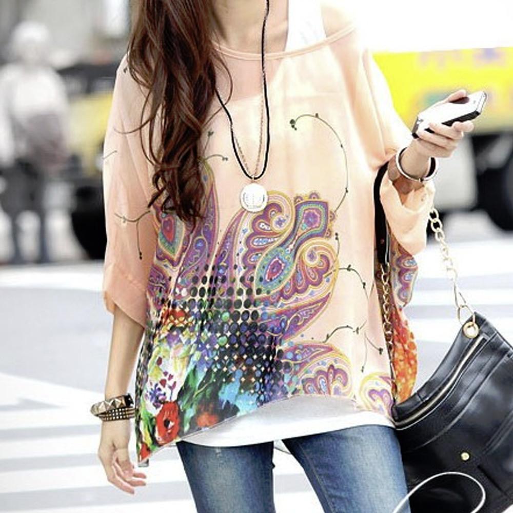 Womens Paisley Print Chiffon Top - cas7m