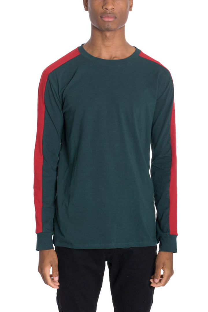 SIDE STRIPE LONG SLEEVE- GREEN - cas7m