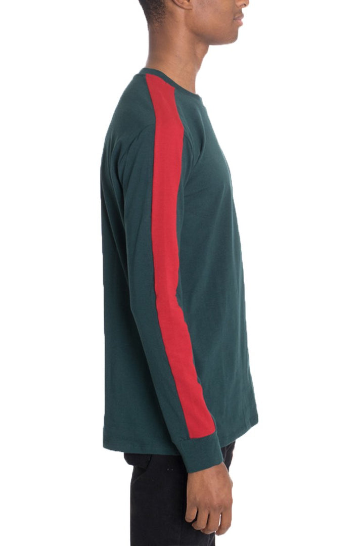 SIDE STRIPE LONG SLEEVE- GREEN - cas7m