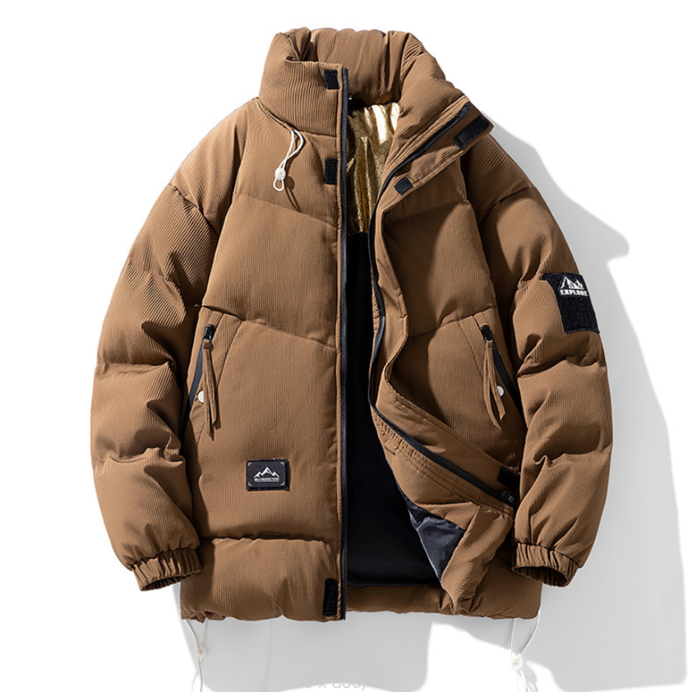 Mens Stand Collar Puffer Jacket - cas7m