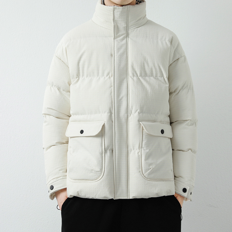 Mens Houndstooth Puffer Jacket - cas7m