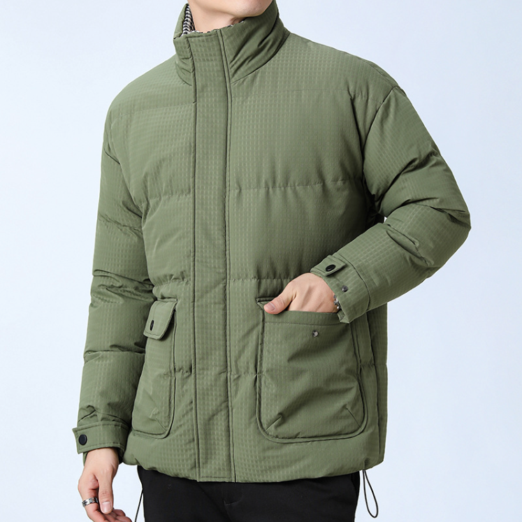 Mens Houndstooth Puffer Jacket - cas7m