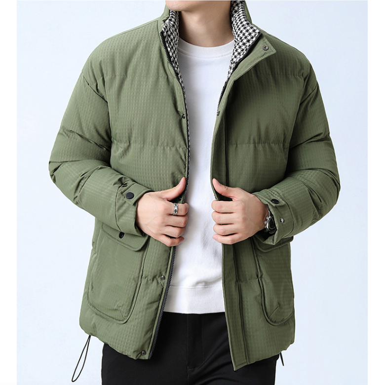 Mens Houndstooth Puffer Jacket - cas7m