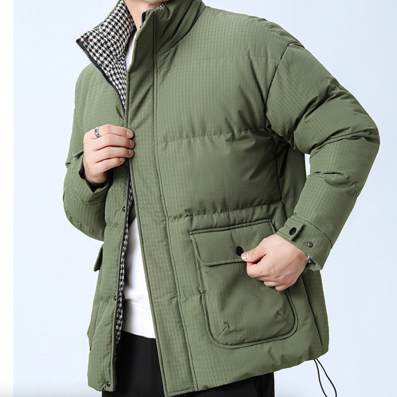Mens Houndstooth Puffer Jacket - cas7m