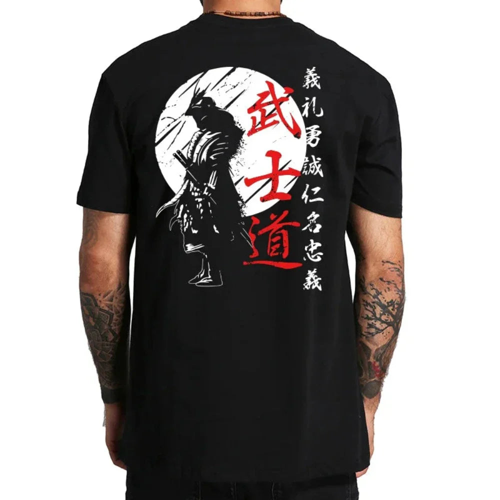 Mens Japanese Samurai Short Sleeve T shirt - cas7m